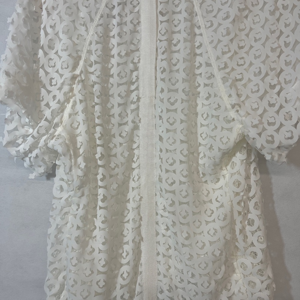 Byron Lars BOYFRIEND LASER CUT CREW NECK TEE Sz 4 - Picture 6 of 7